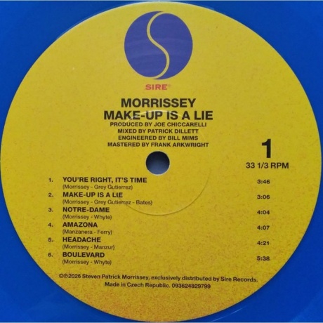 Morrissey - Make-Up Is A Lie (Blue) (93624829799) - фото 2