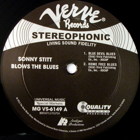 Sonny Stitt - Blows The Blues (Analogue) (0753088614910) виниловая пластинка - фото 3