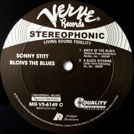 Sonny Stitt - Blows The Blues (Analogue) (0753088614910) виниловая пластинка - фото 5