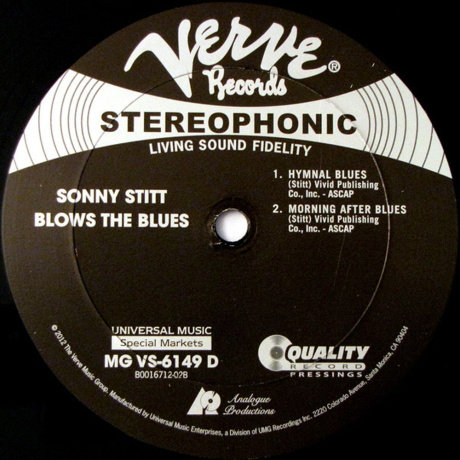 Sonny Stitt - Blows The Blues (Analogue) (0753088614910) виниловая пластинка - фото 6