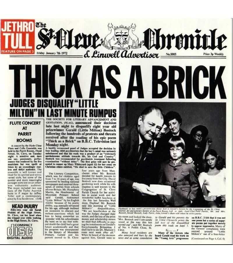 Виниловая пластинка Jethro Tull, Thick As A Brick (0825646139507) jethro tull виниловая пластинка jethro tull thick as a brick