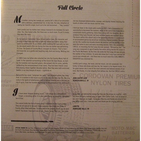 Loretta Lynn - Full Circle (0888751689718) виниловая пластинка - фото 3