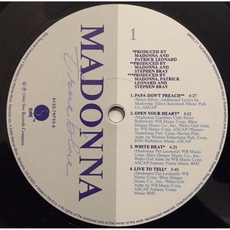 Madonna - True Blue (0081227973582) виниловая пластинка - фото 3