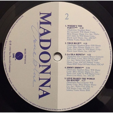Madonna - True Blue (0081227973582) виниловая пластинка - фото 4
