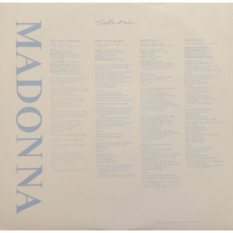 Madonna - True Blue (0081227973582) виниловая пластинка - фото 5