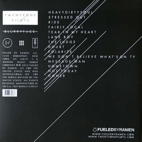 Twenty One Pilots - Blurryface (0075678669637) виниловая пластинка - фото 2