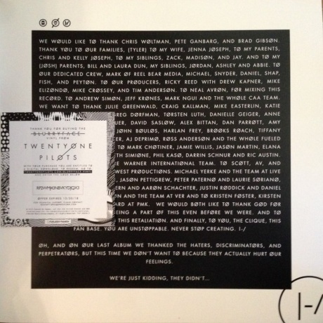 Twenty One Pilots - Blurryface (0075678669637) виниловая пластинка - фото 12