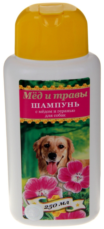 Шампунь Пчелодар для собак с медом и геранью 250 мл 1035 - фото 1