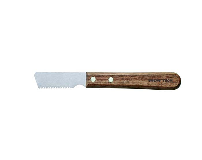 SHOW TECH тримминговочный нож 3240 с деревянной ручкой для жесткой шерсти - фото 1