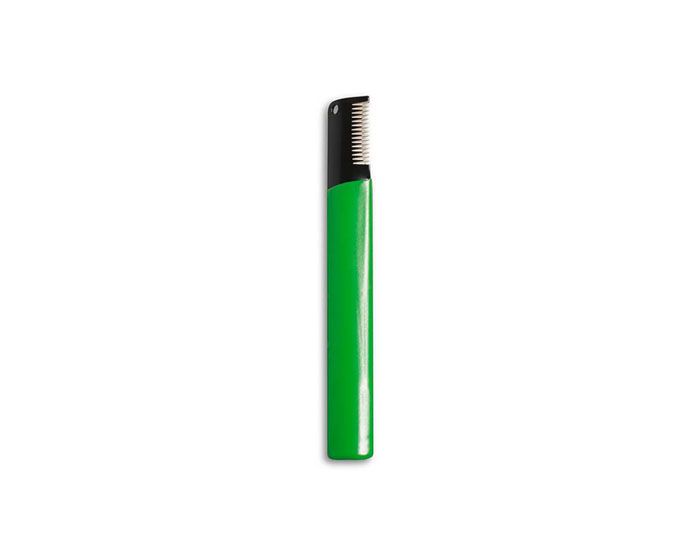 STANDART тримминговочный нож для жесткой шерсти зеленый с нескользящей ручкой - фото 1