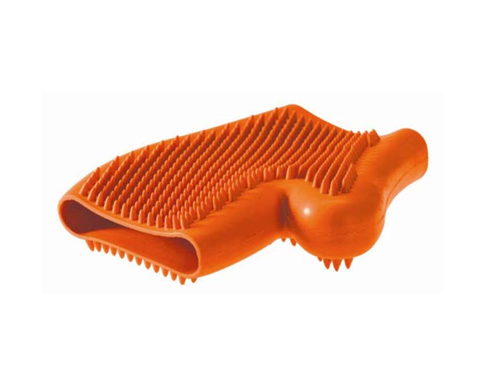 Hunter Smart резиновая перчатка для вычесывания шерсти оранжевая - фото 1