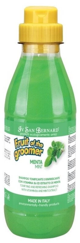 Шампунь для любого типа шерсти с витамином В6 500 мл ISB Fruit of the Grommer Mint - фото 1