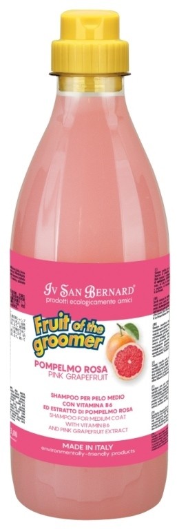 Шампунь для шерсти средней длины с витаминами 1 л ISB Fruit of the Grommer Pink Grapefruit - фото 1