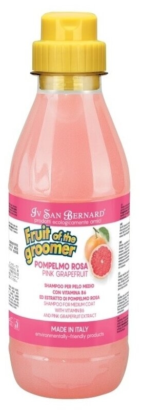Шампунь для шерсти средней длины с витаминами 500 мл ISB Fruit of the Grommer Pink Grapefruit - фото 1