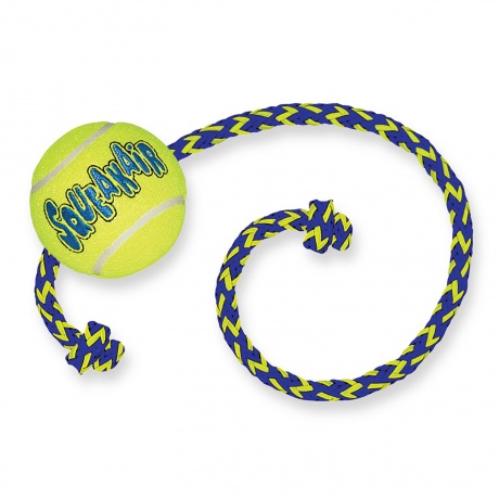 Kong игрушка для собак Air Теннисный мяч с канатом средний - фото 1