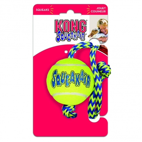 Kong игрушка для собак Air Теннисный мяч с канатом средний - фото 3