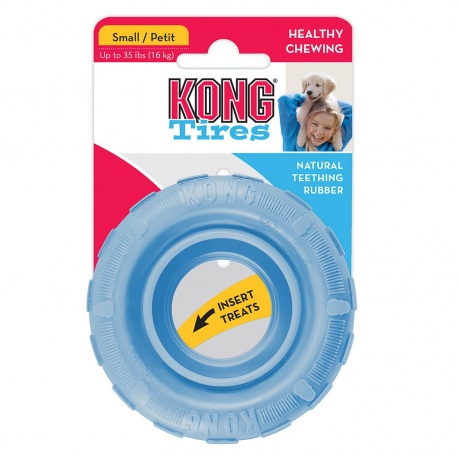 KONG Puppy игрушка для щенков &quot;Шина&quot; малая диаметр 9 см цвета в ассортименте: розовый, голубой - фото 1