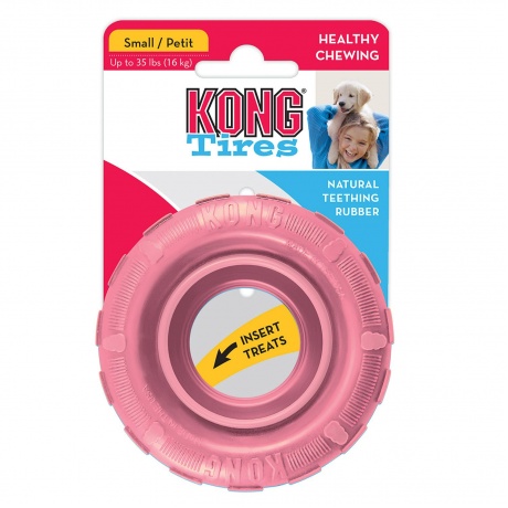 KONG Puppy игрушка для щенков &quot;Шина&quot; малая диаметр 9 см цвета в ассортименте: розовый, голубой - фото 2