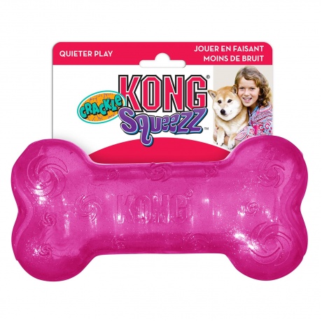 KONG игрушка для собак Squezz Crackle хрустящая косточка средняя 15х4 см, цвета в ассортименте - фото 2