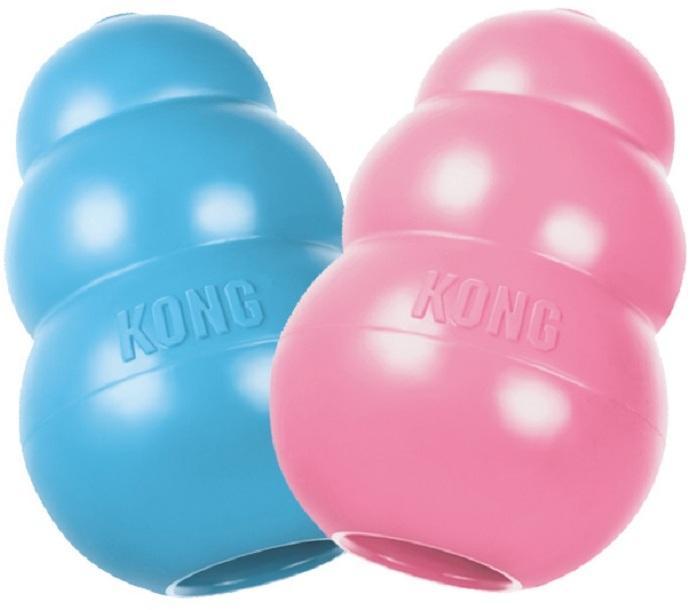 Игрушка KONG Classic Puppy S для щенков мелких пород S, 7x4 см, цвета в ассортименте (розовый, голубой)
