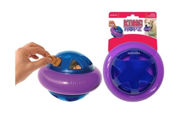 Игрушка Kong Hopz для собак, мяч для лакомств, с пищалкой