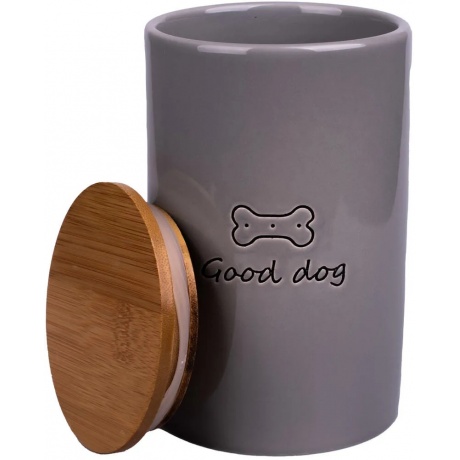 КерамикАрт бокс керамический для хранения корма для собак GOOD DOG 850 мл, серый - фото 2