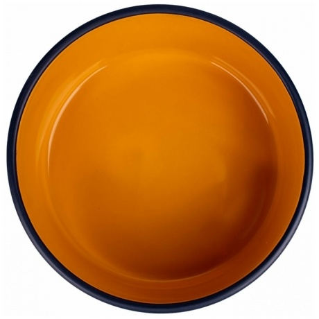 КерамикАрт миска керамическая для собак 1000 мл черная с оранжевым - фото 3
