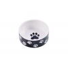 КерамикАрт миска керамическая для собак 420 мл черная с лапками