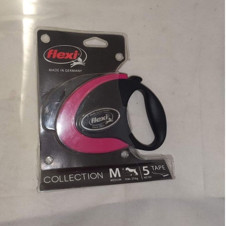 Flexi Рулетка-Ремень Для Собак 5М До 25 Кг Черно-Розовая (Collection M Tape 5M Black/Pink  уцененный - фото 2