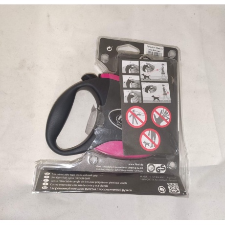Flexi Рулетка-Ремень Для Собак 5М До 25 Кг Черно-Розовая (Collection M Tape 5M Black/Pink  уцененный - фото 3