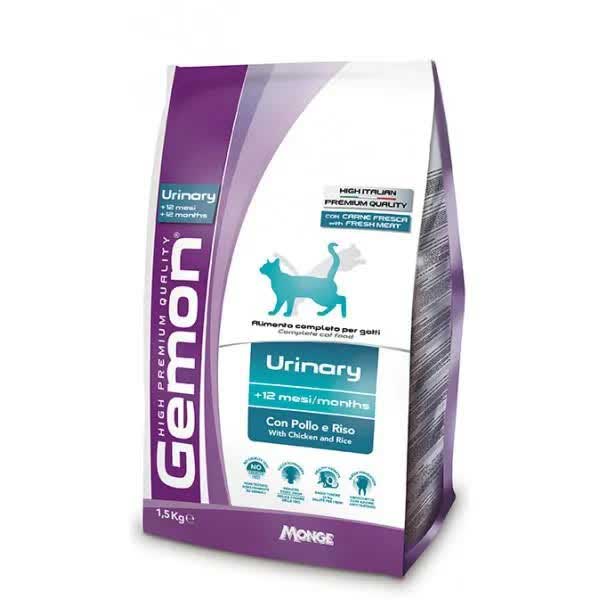 Корм сухой Gemon Cat Urinary  для профилактики мочекаменной болезни для взрослых кошек с курицей и рисом 1,5кг