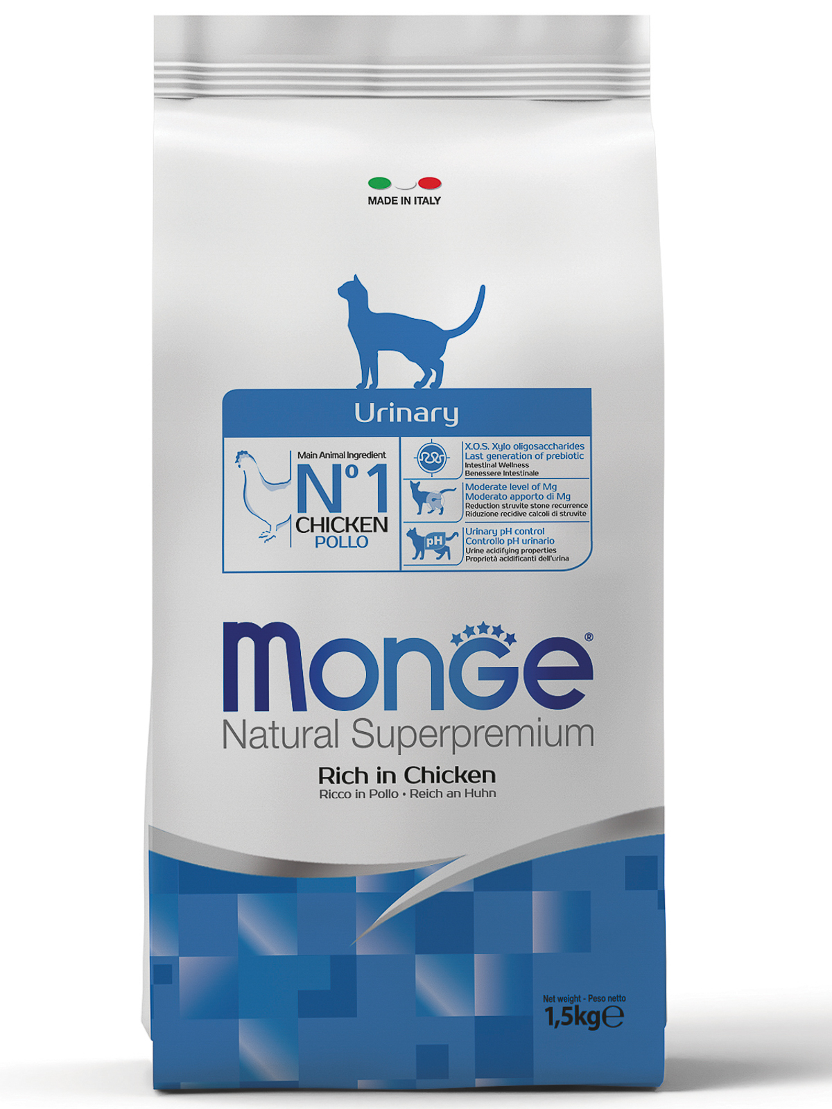 Корм сухой Monge Cat Urinary  для кошек профилактика МКБ 1,5 кг