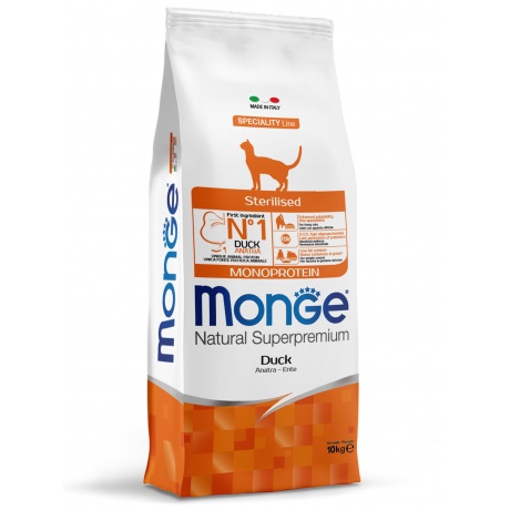 Корм сухой Monge Cat Monoprotein Sterilised  с уткой для стерилизованных кошек 10 кг - фото 5