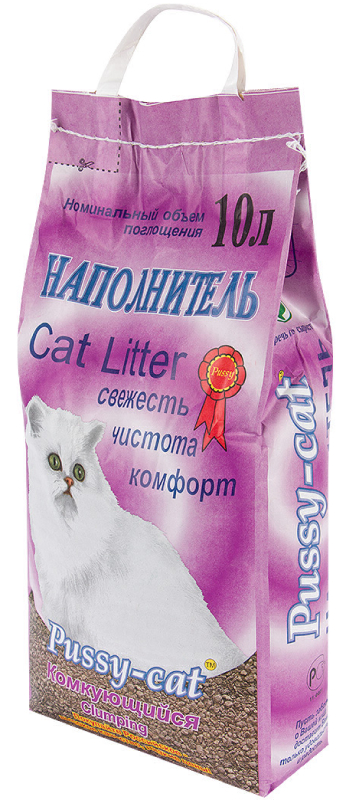 Наполнитель Pussy-cat 10 л Комкующийся комкующийся наполнитель kit cat soya clump kitten baby powder 7л 7 л