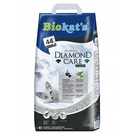 BIOKAT'S  Diamond Care CLASSIC наполнитель комкующийся с активированным углем 8л - фото 2