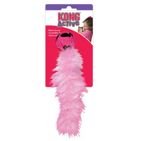 KONG игрушка для кошек &quot;Дикий хвост&quot; 18 см с хвостом из перьев, цвета в ассортименте - фото 2