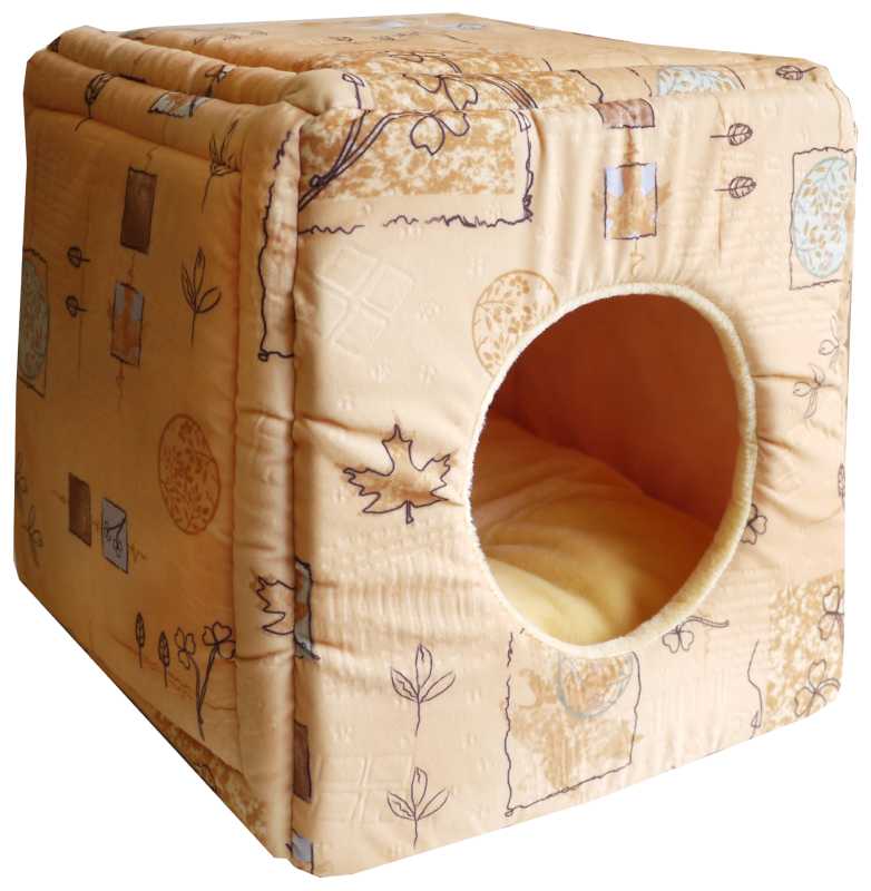 Дом для кошек куб-трансформер мебельная ткань+плюш №1 42*42*40 см 76151