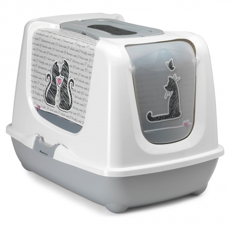 Moderna Cats in Love био-туалет 50x39x37h см с совком, серый - фото 2