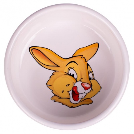 КерамикАрт миска для грызунов Кролик 200 мл, белый - фото 1