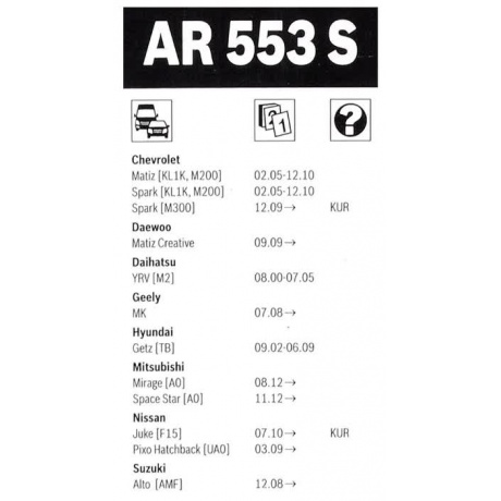 Щетка стеклоочистителя комплект BOSCH Aerotwin AR553S, 550 мм / 340 мм, бескаркасная, 2шт, 3397007589 - фото 3