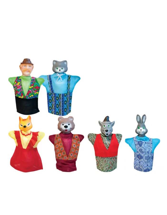 Кукольный театр Кот и лиса (6 персонажей) Русский стиль 11207 кукольный театр колобок 7 кукол перчаток сценарий в стихах