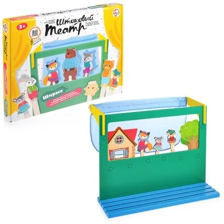 Штоковый театр.Ширма+набор кукол и декораций.Любимые сказки