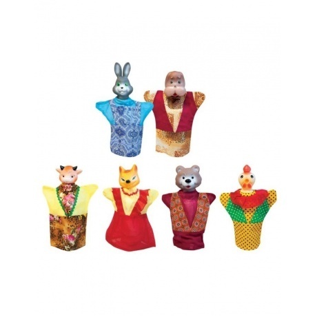Кукольный театр "Зайкина избушка" 6 персонажей в коробке