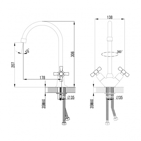 Смеситель для кухни Lemark Benefit LM2505C - фото 2
