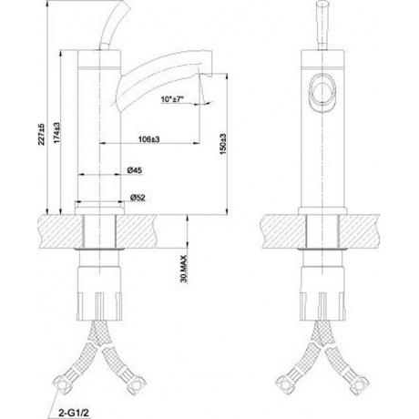 Смеситель для раковины Lemark Element LM5106S - фото 2