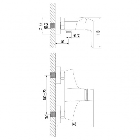 Смеситель для душа Lemark Unit LM4503C - фото 6