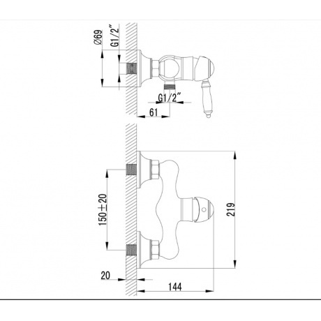 Смеситель для душа Lemark Villa LM4803B - фото 2