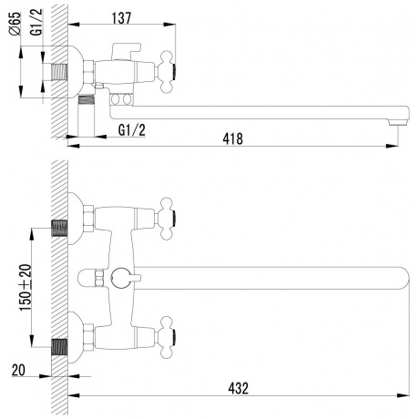 Смеситель для ванны Lemark Standard LM2112C - фото 17