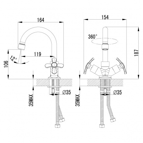 Смеситель для раковины Lemark Partner LM6547C - фото 2