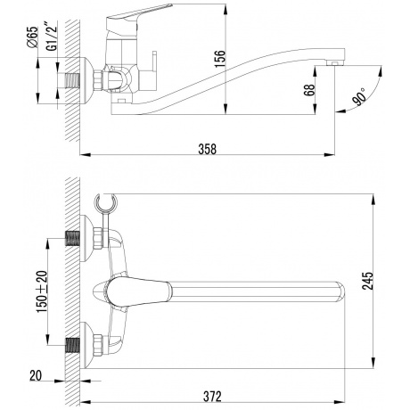 Смеситель для ванны Lemark Partner LM6553C - фото 2